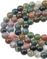 LPBeads 100PCS 8mm Natural Colorful Indian Agate Gemstone Round Loose Beads for ... - Image 2