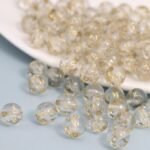 LadayPoa 200pcs 8mm Acrylic Clear Gold Star Round Beads Glass Ball Beads for Jew... - Image 2
