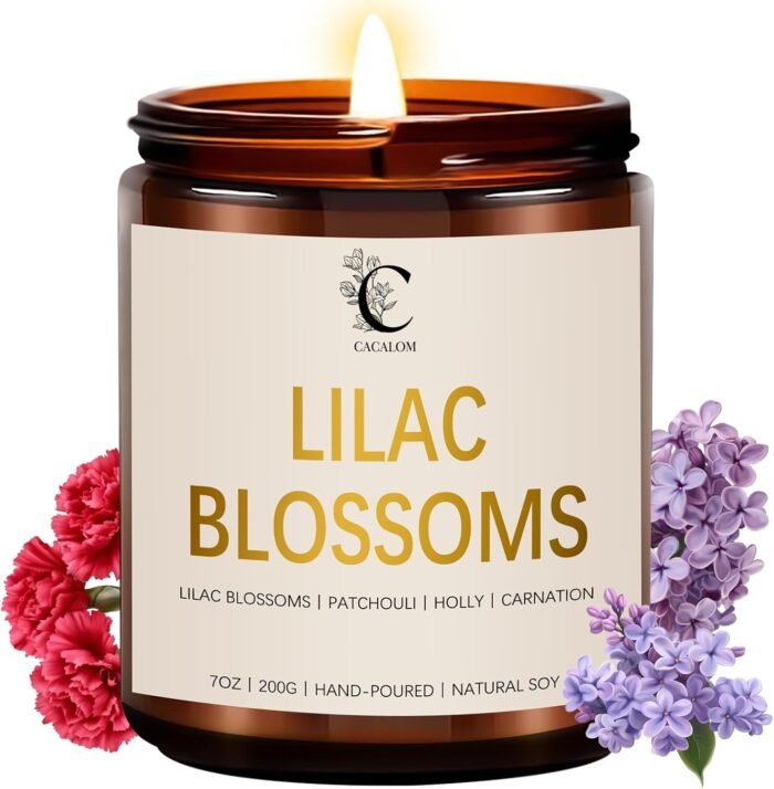 Lilac Blossoms Scented Candles,7oz Hand-Poured Home Fragrance,Long-Lasting Flora... - Image 2