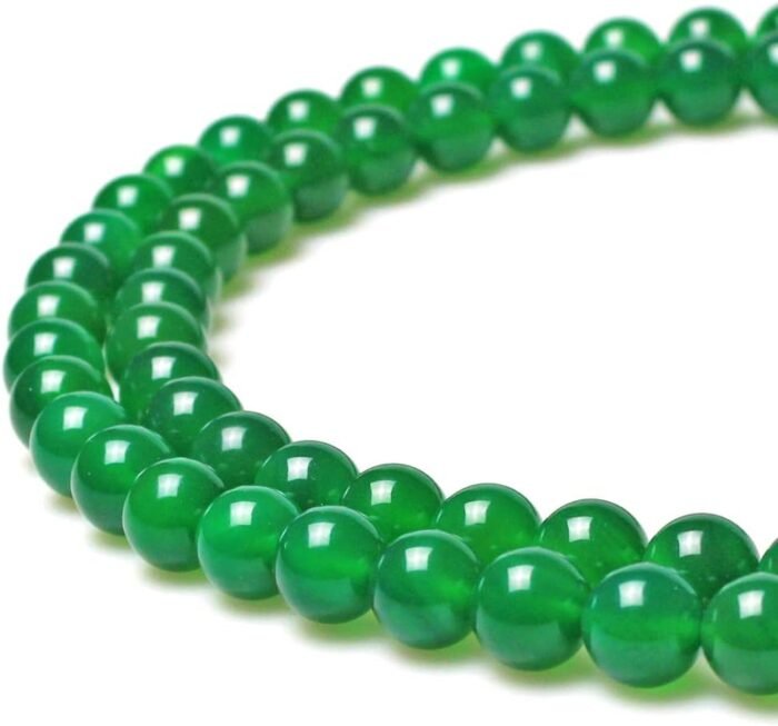 MJDCB 7A Natural Green Agate Beads Round Stone Loose Beads for Necklace Bracelet... - Image 2