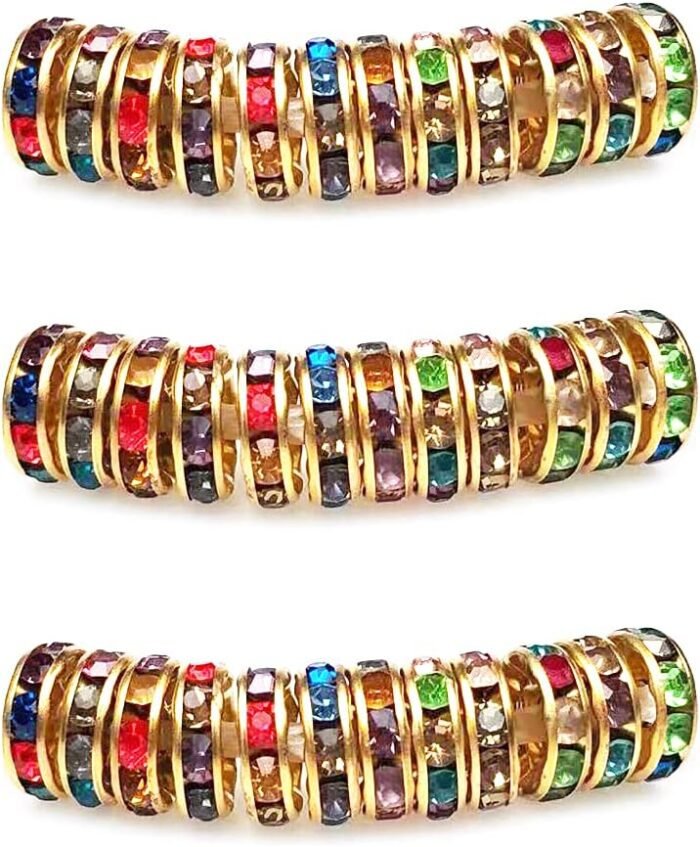 MJDCB Rondelle Spacer Beads Round Crystal Czech Rhinestone for Bracelets Necklac... - Image 2
