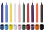 Mega Candles 10 pcs Assorted Colors Ceramic Chime Ritual Spell Candle Holders wi... - Image 2