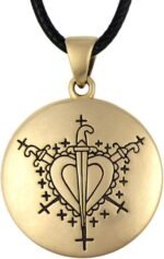 Moonlight Mysteries Bronze Ezili Dantor Voodoo Loa Veve Symbol Pendant Necklace - Image 2