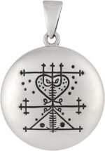 Moonlight Mysteries Sterling Silver Maman Brigitte Voodoo Loa Veve Symbol Pendan... - Image 2