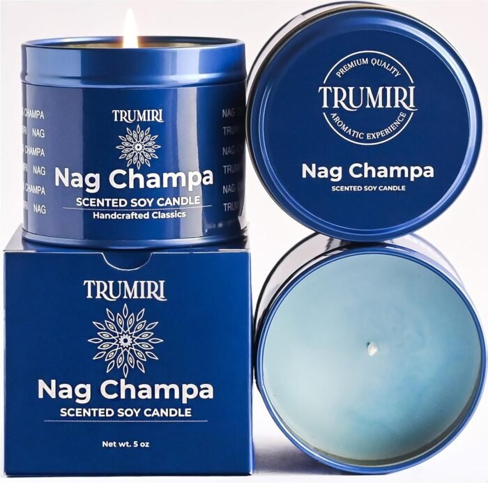Nag Champa Candle for Home Scented - 5oz Natural Soy Clean Organic Non Toxic - f... - Image 2
