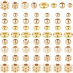 PH PandaHall 160pcs Golden Spacer Beads - 8 Styles, 14K & 18K Gold Disc, Heishi,... - Image 2