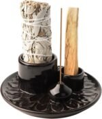 Palo Santo Holder - 4 in 1 Incense & Candle Holder - Ceramic Incense Holder Ash ... - Image 2