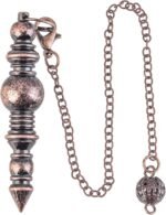 SUNYIK Bronze Copper Metal Dowsing Pendulum with Chain, Healing Reiki Pendant Pe... - Image 2