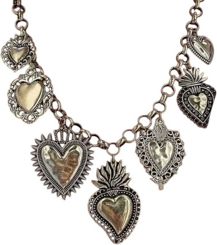 Sacred Heart Amulet Pendant Charms Necklace God Tarot Hand Necklaces Christian M... - Image 2