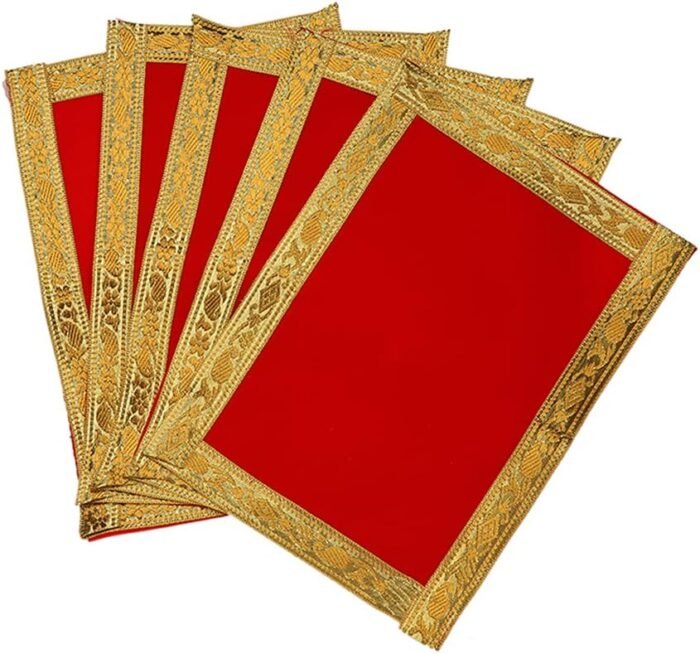 Set of 5 Mat Aasan Small Pooja Aasan Decorative Cloth for Laxmi Ganesh(Size:-7 I... - Image 2