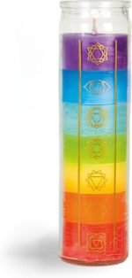 Simply Soson 2x8 inch 7 Chakra Candle Unscented Devotional Candle in Glass Jar -... - Image 2
