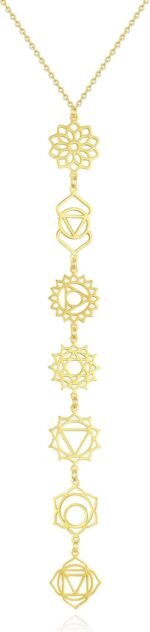 Spiritual Chakra Necklace for Women Trendy - Gold Long Necklaces Yoga Dainty Tre... - Image 2
