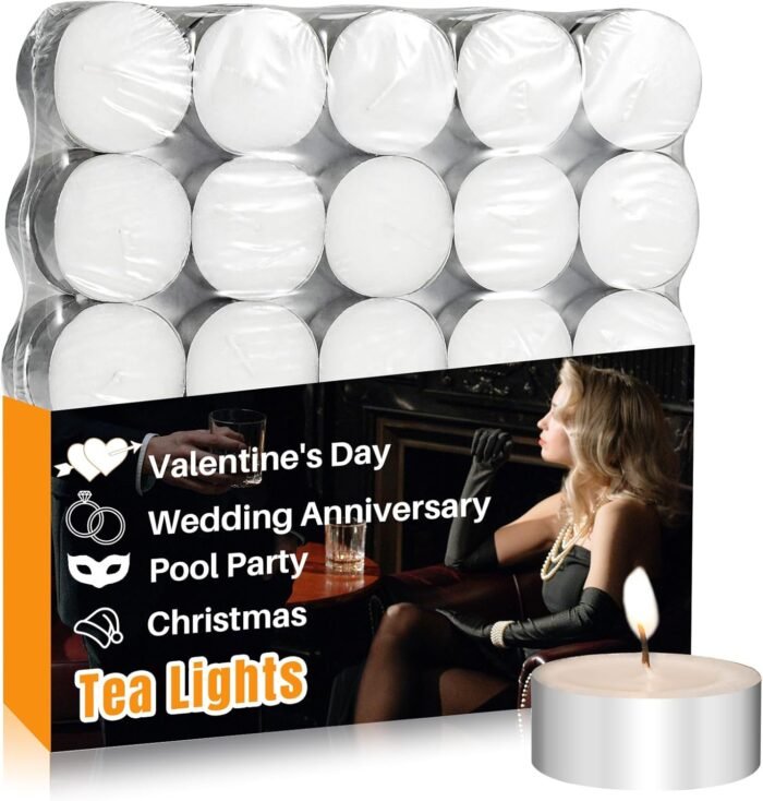 Tealight Candles - Tea Lights Candles Unscented Tea Tree Lights Mini Votive with... - Image 2