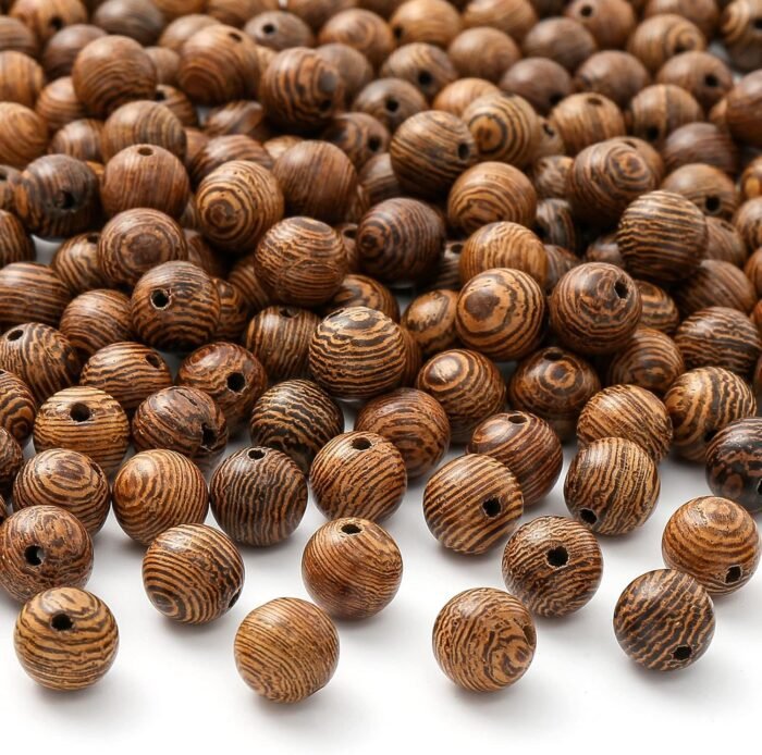 ToBeIT 300Pcs Wooden Beads Dark Brown Wooden Beads for Jewelry Making Round Bead... - Image 2