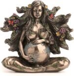Veronese Design 4 3/4 Inch Sitting Pregnant Mother Gaia with Butterflies Cold Ca... - Image 2