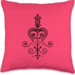 Veve Erzulie voodoo goddess of love, sorcery, magic, occult Throw Pillow - Image 2