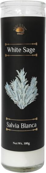 Vrinda® White Sage 7 Day Ritual Candle Includes Prayer in English & Spanish, Inf... - Image 2
