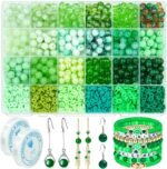 Wavlakth 2000PCS+ St.Patrick's Day Beads for Jewelry Making, 8mm Green Glass Bea... - Image 2