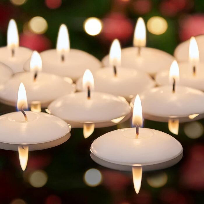 White Floating Candles 2 inch, 24 Pack Floating Candles 5-6 Hours Long Burning, ... - Image 2