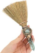Witch Broom Green Crystal - Witch Wiccan Altar Broom Witchcraft Witches Pagan Al... - Image 2