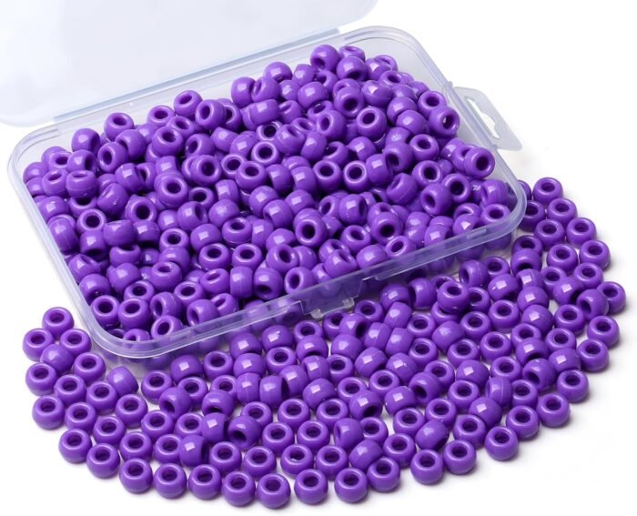 XIANNVXI Purple Pony Beads Bulk 500Pcs 9mm Purple Pony Beads for Friendship Brac... - Image 2