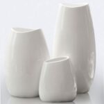 hjn Ceramic Vase Set of 3 White Flower Vase for Home Decor, Modern Decorative Va... - Image 2