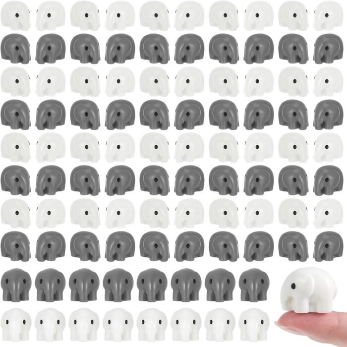100 Pcs Mini Resin Elephants Miniature Animal Figurines Cute Elephants Fairy Gar... - Image 2