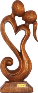 12" Wooden Handmade Abstract Sculpture Statue Handcrafted - Eternal Love - Gift ... - Image 2