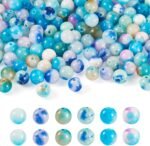 120 Pcs 8mm Blue Natural Persian Jade Beads Natural Gemstone Beads Colorful Dyed... - Image 2