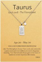14k Gold Plated Zodiac Sign with Tarot Card Pendant Necklace Birthday Gift for W... - Image 2