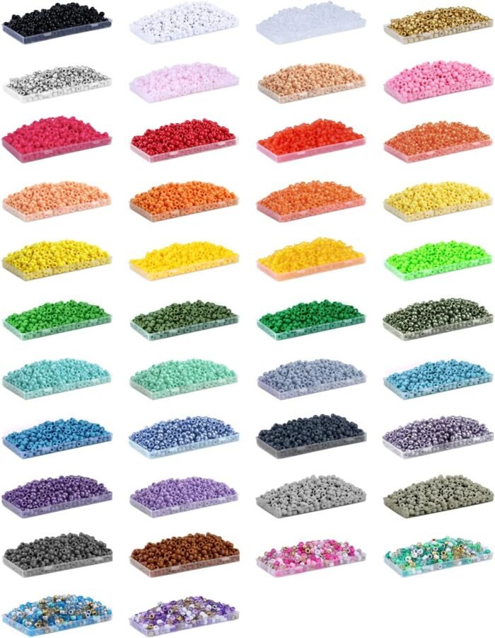 Deinduser Pony Beads with Storage Box - Green, Rainbow Beads for Bracelets & Cra... - Image 3
