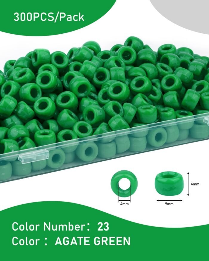 Deinduser Pony Beads with Storage Box - Green, Rainbow Beads for Bracelets & Cra... - Image 4