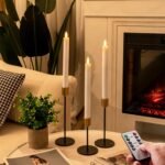 Homemory 6 Pcs Flameless Taper Candles with Remote Timer and Dimmer, White Candl... - Image 4