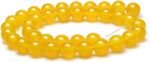 MJDCB 7A Round Natural Yellow Agate Beads Stone Loose Beads for Necklace Bracele... - Image 3