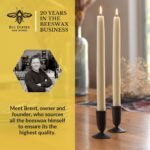 Big Dipper Wax Works Ivory White Candles, Hand Dipped Beeswax Taper Candles, 12-... - Image 3