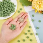 PandaHall 100pcs Green Rhinestone 10mm Disco Ball Round Crystal Beads for Neckla... - Image 4