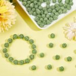 PandaHall 100pcs Green Rhinestone 10mm Disco Ball Round Crystal Beads for Neckla... - Image 6