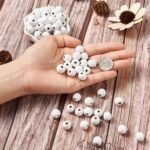 Craftdady 200pcs 12mm Natural Dyed White Color Wooden Round Ball Spacer Loose Be... - Image 4