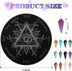 Meooeck 24 Pieces Crystal Pendulums Bulk Set Pendulum Board and Dowsing Pendants... - Image 3