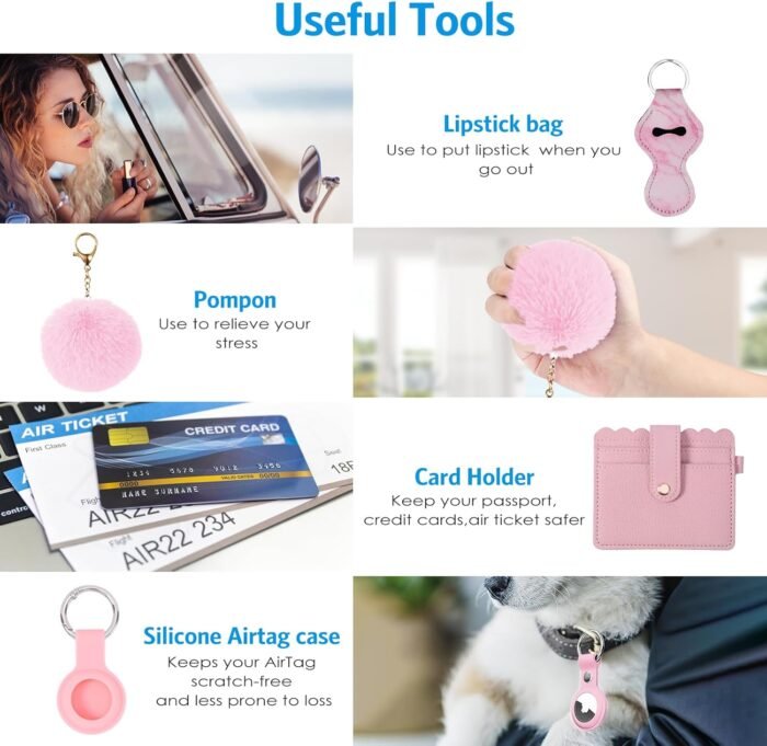 AMIR Safety Keychain Set for Women, Wristlet Strap Keychain with Personal Alarm ... - Image 6