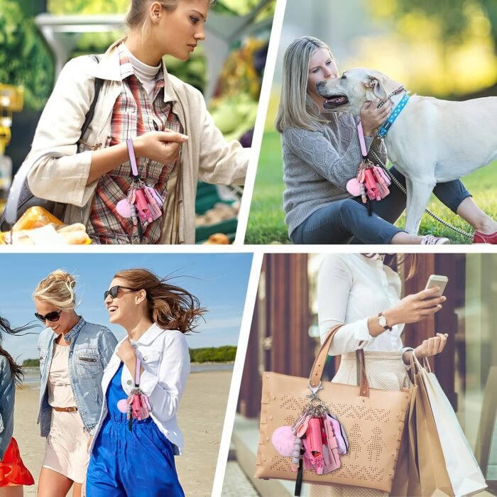 AMIR Safety Keychain Set for Women, Wristlet Strap Keychain with Personal Alarm ... - Image 7