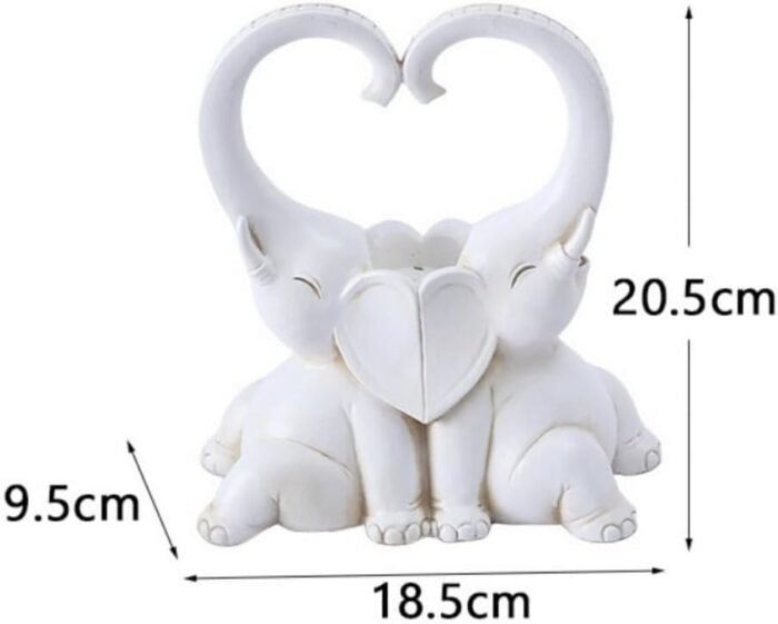 Glowing Couple Elephant Candlestick Holder Set Resin Animal Figurine Creative Ho... - Image 7