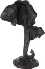 Deco 79 Polystone Elephant Mom and Baby Sculpture, 10" x 7" x 17", Black - Image 4