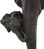 Deco 79 Polystone Elephant Mom and Baby Sculpture, 10" x 7" x 17", Black - Image 5