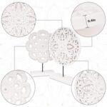 AXEARTE 2 Pack Wooden Carved Cutout Flower Medallion Sculpture, Rustic Distresse... - Image 4