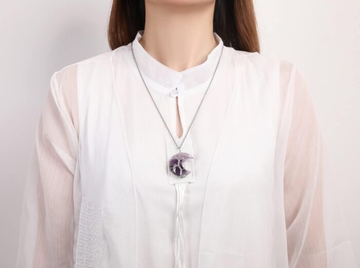 XIANNVXI Necklaces for Women Crescent Moon Pendant Necklace Tree of Life Wire Wr... - Image 3