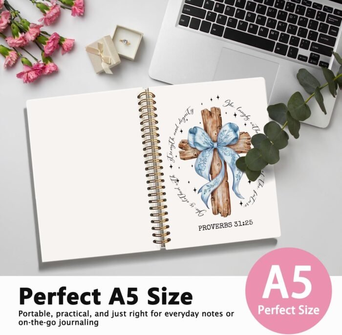 Coquette blue Bow Christian Notebook for Women, Proverbs 31 Woman Gifts, Bible J... - Image 3