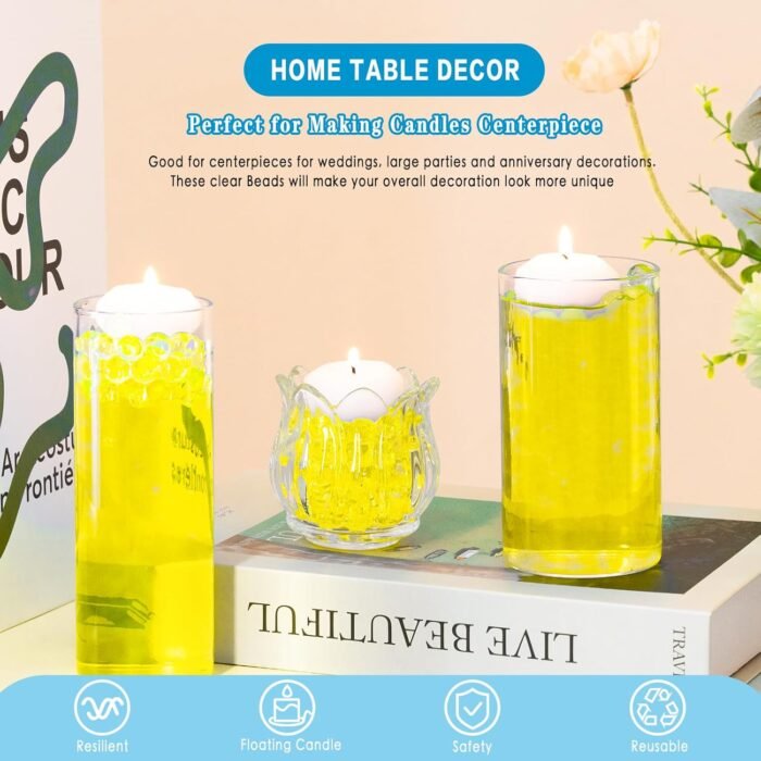 140,000 Pieces Yellow Vase Filler Beads for Vase Filling Decoration, Floating Ca... - Image 5