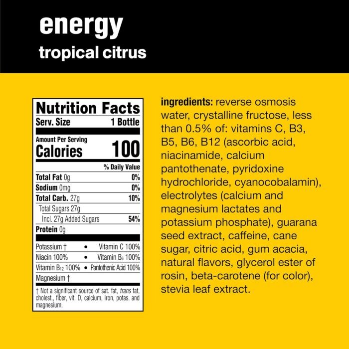 vitaminwater energy electrolyte enhanced water w/vitamins, tropical citrus drink... - Image 3