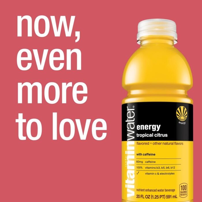 vitaminwater energy electrolyte enhanced water w/vitamins, tropical citrus drink... - Image 8
